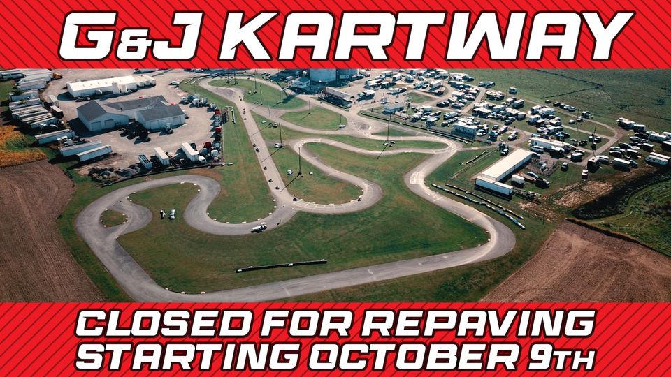 May be an image of text that says 'G&J .JARTAY CLOSED FOR REPAVING STARTING OCTOBER 9TH'